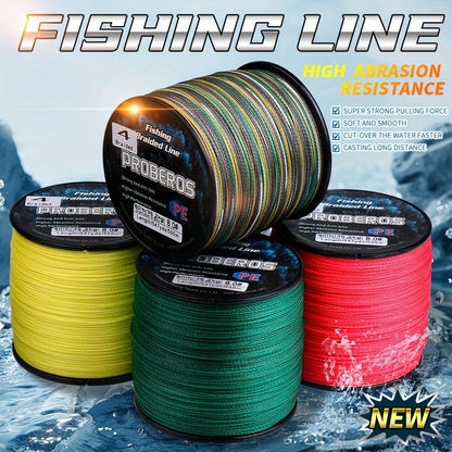 Braided Fishing Line 500M 547 Yards 4 Strand Superline Abrasion Resistant Zero Stretch 6LB-80LB Test Super Strong Multicolor Fishing Line for Saltwater Freshwater
