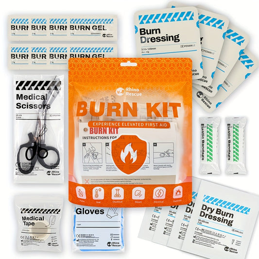 Burn Dressing Kit Emergency First Aid Burn Care Treatment Sterile Hydrogel Burn Wound Dressing for Home Outdoor Camping Workplace Safety Burn Relief Kit Adults Kids