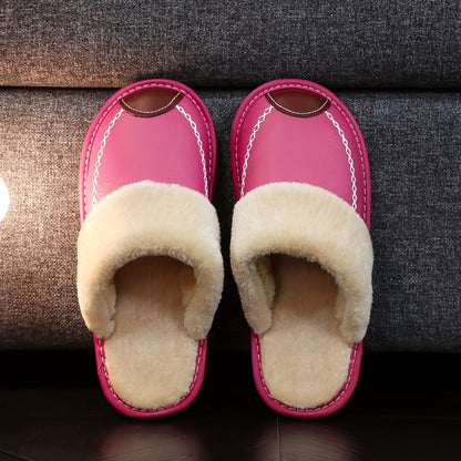 Men's Slip-On Indoor Slippers with Soft PU Sole – Warm Non-Slip House Shoes for Winter, Lightweight Comfort Home Slippers in Multiple Colors, Sizes US 3.5–13