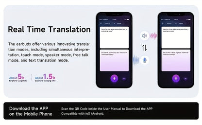 AI Translation Headset Bone Conduction Wireless Real-Time Translation 156 Languages 6-Mic Noise Cancellation Touch Control Deep Bass USB Charging – MIMIDI