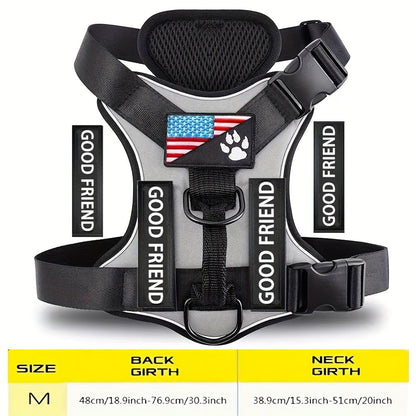 Service Dog Harness Vest with 5 ID Patches – Reflective Adjustable Oxford Vest with Breathable Mesh Lining, Service Dog ID System for Small Medium Large Dogs, Sizes XS-XL, Public & Mobility Aid