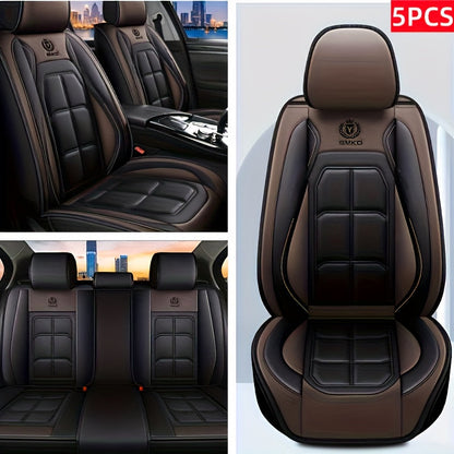 Faux Leather Car Seat Covers Universal Fit – Waterproof & Dirt-Resistant Protective Seat Cover for Cars, SUVs, Vans & Trucks, 1pc / 2pcs / 5pcs Set, Multiple Colors