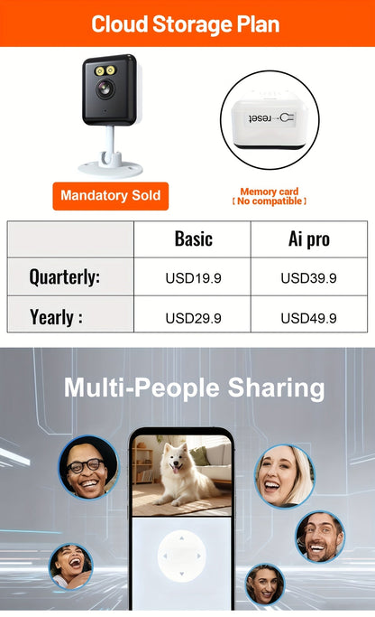 2 Pack WiFi Indoor Security Camera 3MP HD AI Humanoid Detection Full Color Night Vision Two-Way Audio Smart Motion Detection Alexa Compatible App Control Home Surveillance Camera