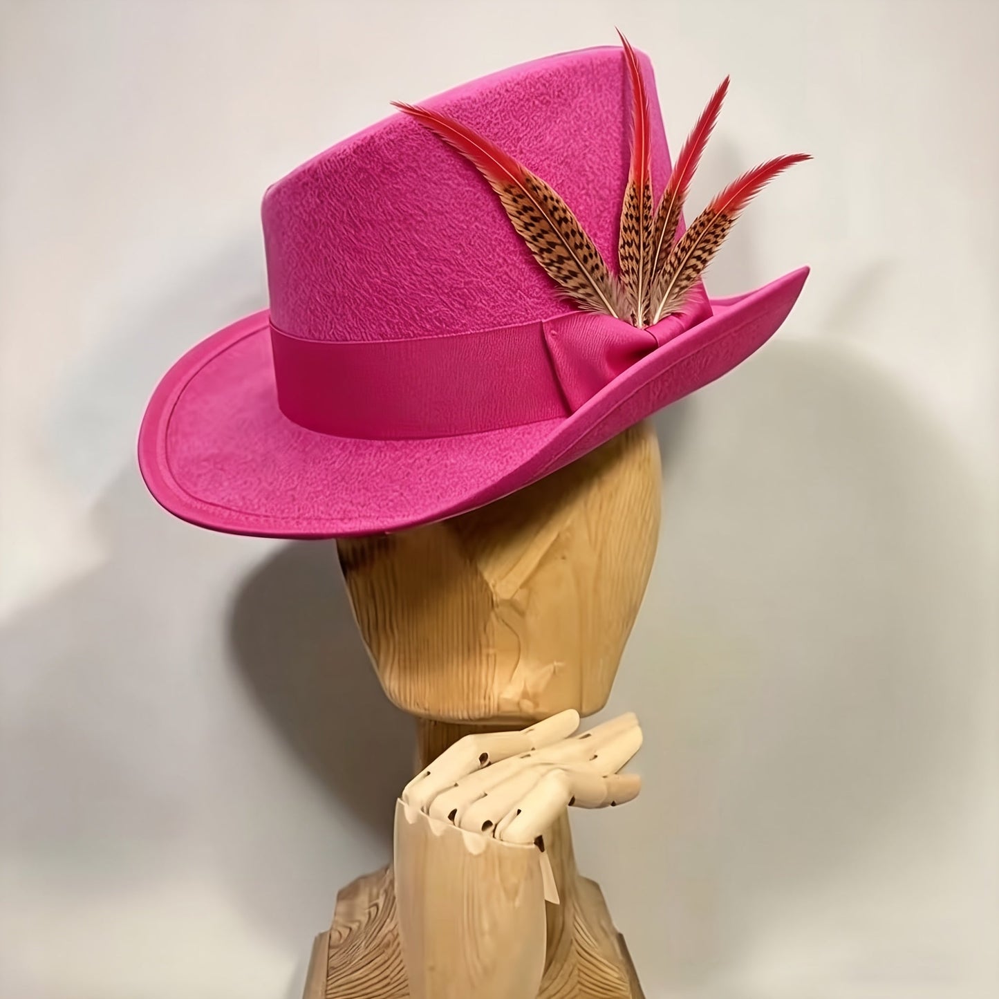 100% Wool Felt Fedora Hat with Ribbon for Women & Men – Adjustable Asymmetrical Top Hat for Church Parties Weddings, Elegant Fashion Headwear in 10 Colors, Perfect Christmas Gift