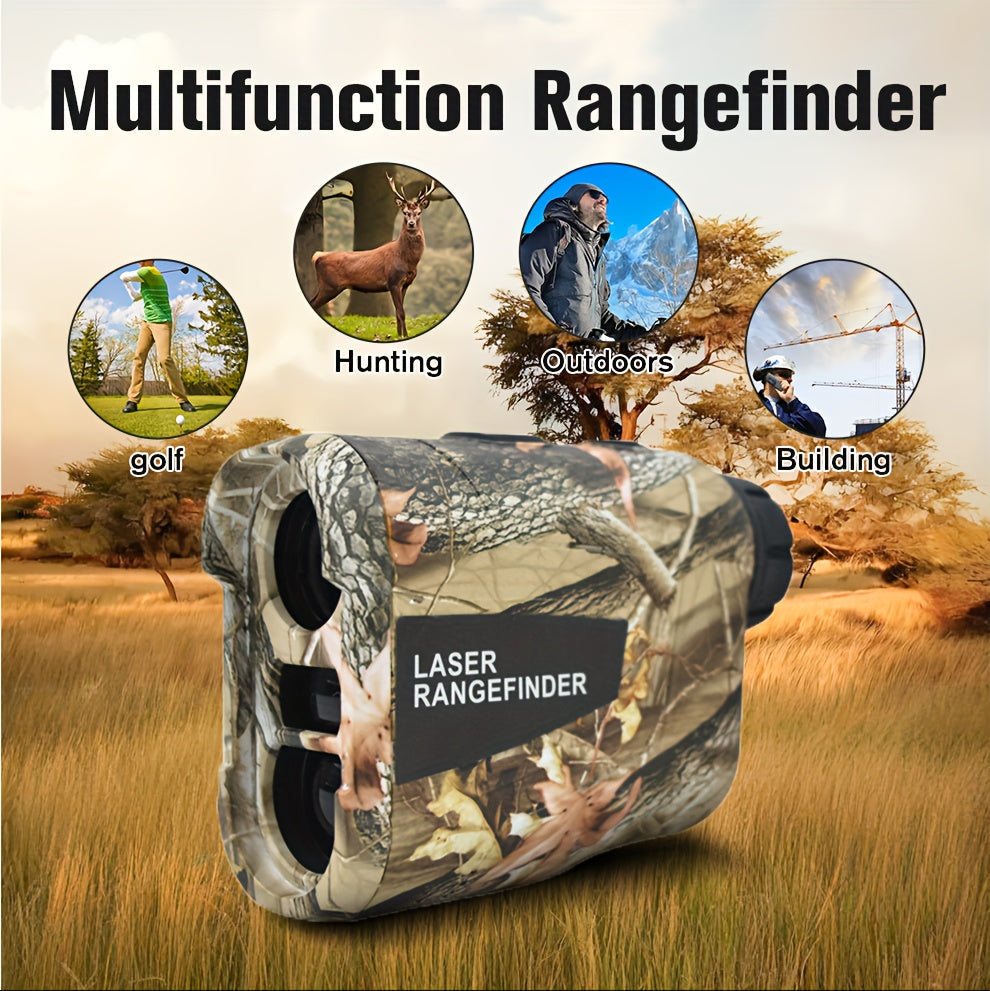Laser Rangefinder 1200 Yards – 6X Magnification, Rechargeable, Slope Compensation, Flagpole Lock, Speed & Altitude Measurement, Golf & Hunting Camo Design