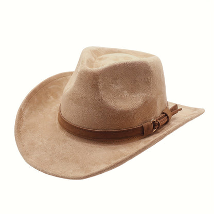 Retro Wide Brim Western Cowboy Hat for Men & Women – Classic Fedora Style Unisex Outdoor Hat for Casual Travel Beach Costume, Available in 7 Colors Brown Black Khaki Beige Grey White