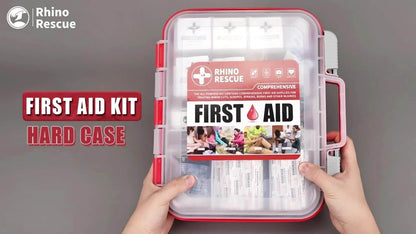 RHINO RESCUE OSHA First Aid Kit All-Purpose Professional Medical Supplies - Home Office Outdoor Emergency Camping Car Travel Business