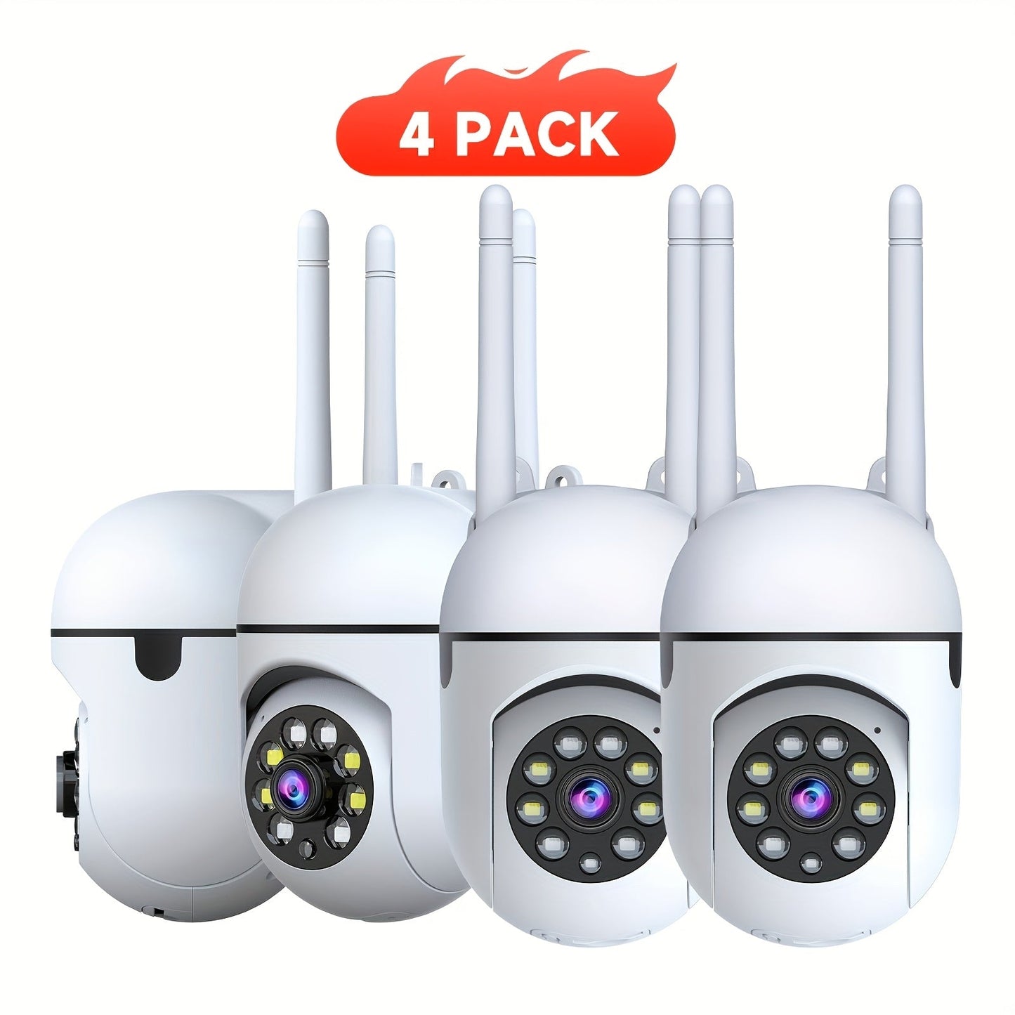 Indoor Security Camera 4 Pack 3MP Wireless – Cloud Storage, 2.4G/5G Dual-Band WiFi, AI Motion Detection, Two-Way Audio & Color Night Vision for Home Surveillance System