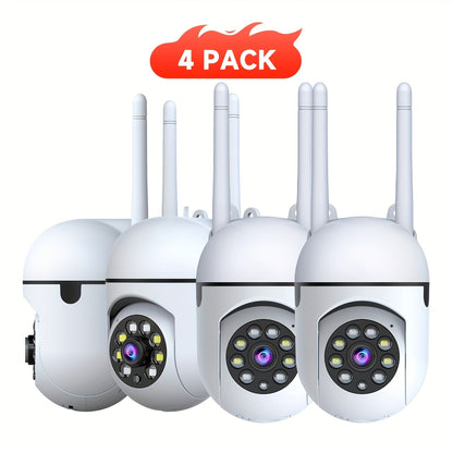Indoor Security Camera 4 Pack 3MP Wireless – Cloud Storage, 2.4G/5G Dual-Band WiFi, AI Motion Detection, Two-Way Audio & Color Night Vision for Home Surveillance System