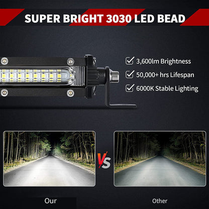 20 Inch 180W LED Light Bar Offroad Single Row – Ultra Slim 12V/24V Work Lamp for Truck, ATV, SUV, Tractor, Jeep & Boat – 6000K White, 50000Hr Lifespan – Velora