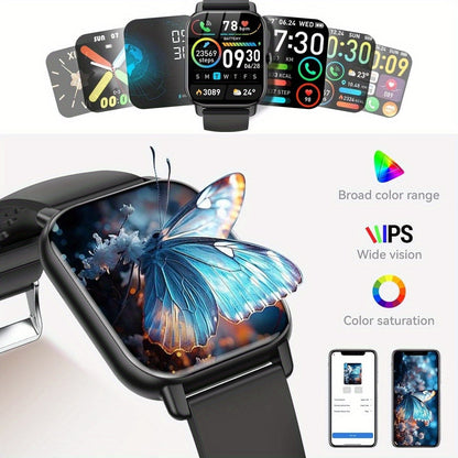 Large Screen Smart Watch HD Voice Call Fitness Tracker Unisex Compatible iPhone Android Multiple Sports Modes Heart Rate Monitor Message Reminder Outdoor Sports Daily Wear Holiday Gift
