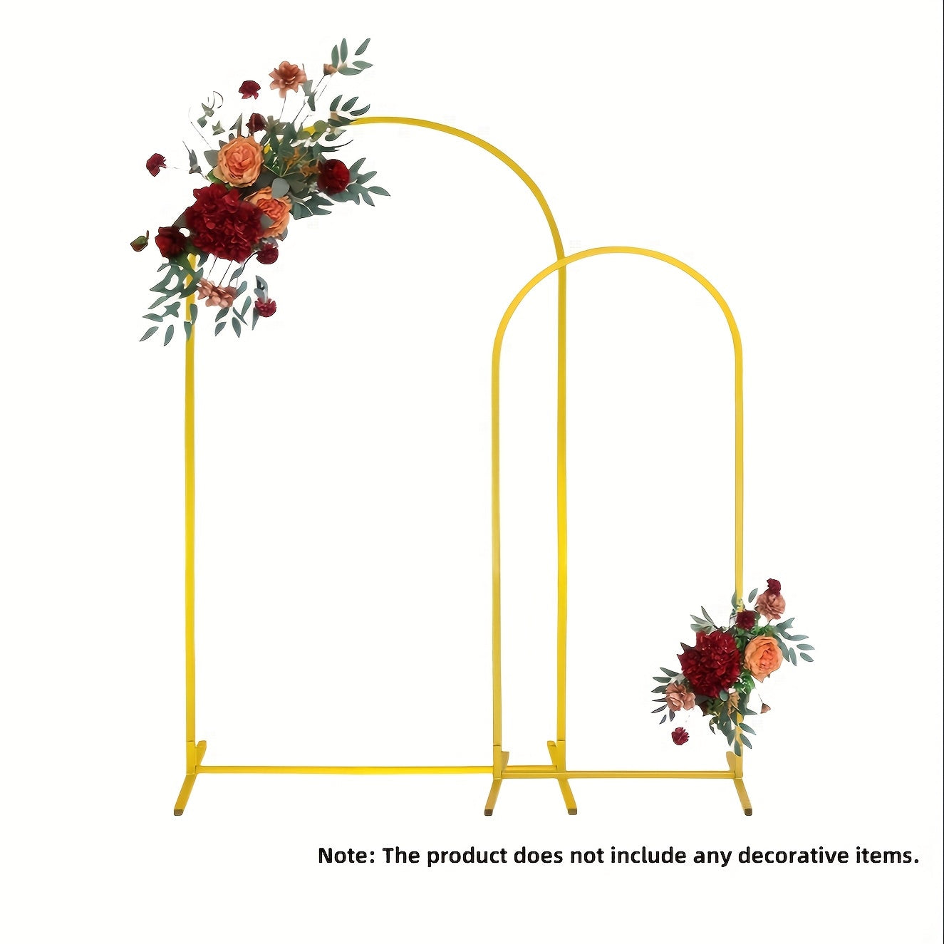 2Pcs Metal Wedding Arch Backdrop Stand Set 7.2FT + 6FT Gold Powder Coated Steel Frame – Easy Assembly Balloon Flower Arch for Wedding, Birthday, Eid, Ramadan & Indoor Outdoor Party Decor