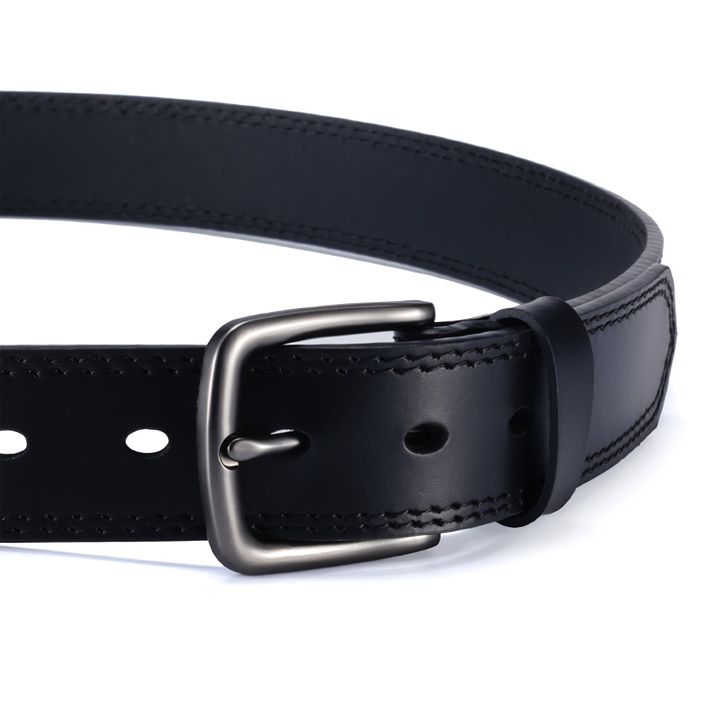 2-Pack Men's Genuine Leather Belts Gift Set – Handmade with Zinc Alloy Buckle, Sizes 30-50, Perfect for Daily Jeans, Father's Day, Christmas & Thanksgiving