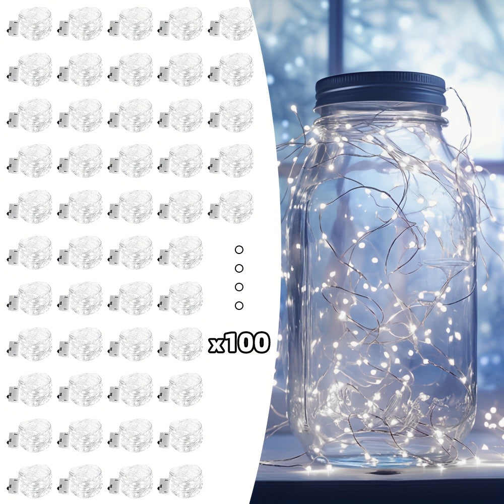LED Fairy Lights Battery Operated 30/100 Pack – 6.5ft 20 LED Silver Wire Firefly String Lights for Wedding, Christmas, Halloween, Bedroom, Party Table Centerpieces & DIY Crafts Decor