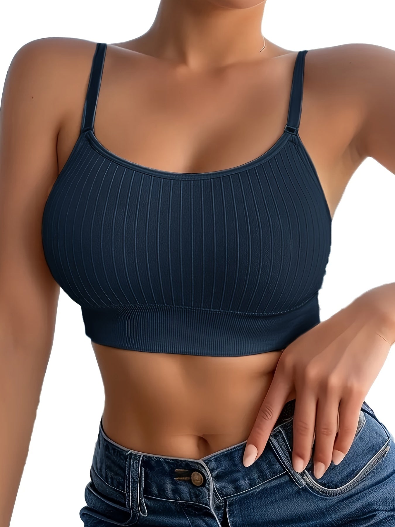 6Pcs Women's U-Back Sports Bra Set with Adjustable Straps & Removable Padding – Comfortable Wireless Workout Bras for Yoga, Gym & Everyday Wear, Mixed Colors, Sizes S-XL