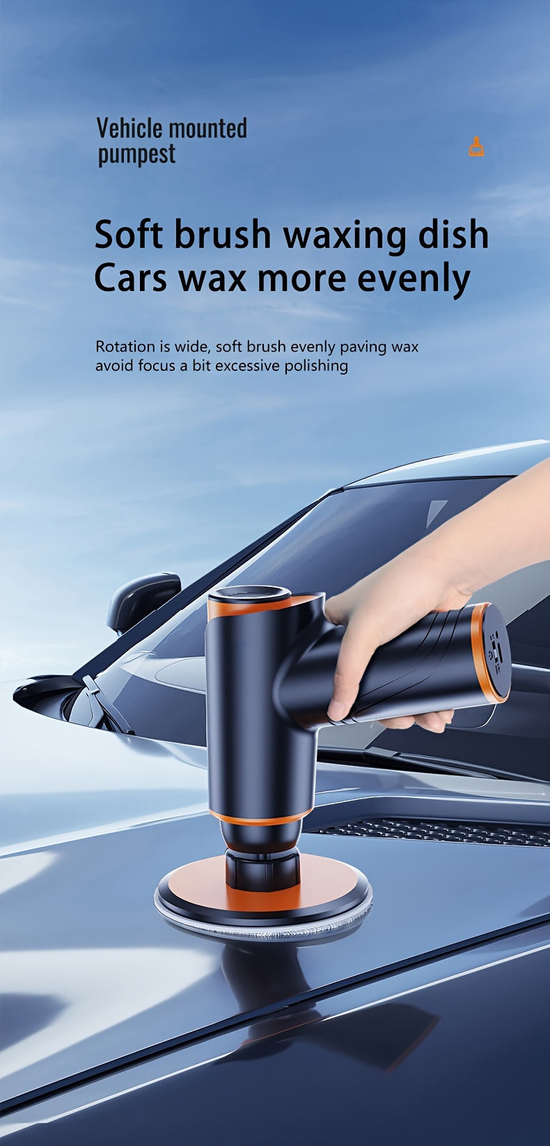 100W Cordless Car Polisher & Waxing Machine – Rechargeable Wireless Buffer for Scratch Repair, Car Detailing & Waxing, Portable Compact Polisher for Car Enthusiasts