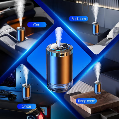 Smart Car Aroma Diffuser with Essential Oils Starry Sky Projection Humidifier Ambient Light Car Air Freshener Ocean Osmanthus Cologne Scent 1.69oz Bottle for Car Interior