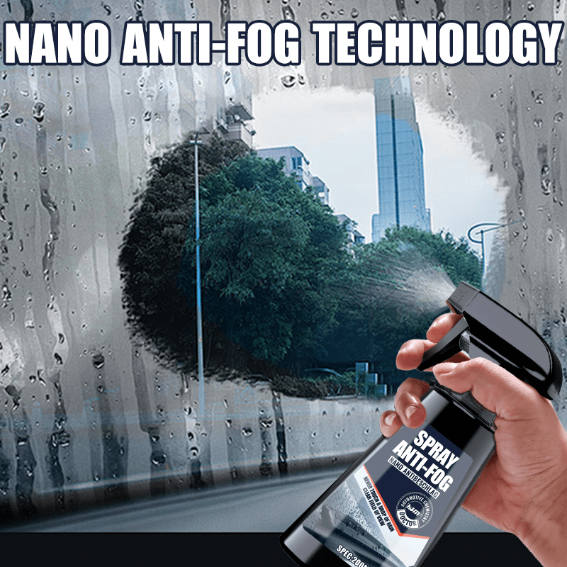 Long-Lasting Anti-Fog Spray with Towel – Car Windshield & Window Defogging Agent, Improves Clarity of Glass, Mirrors & Helmets, 6.76oz