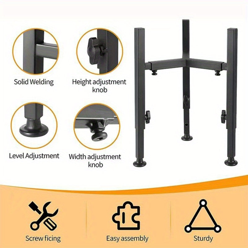 Adjustable Elevated Dog Bowl Stand for Medium & Large Dogs – Durable Metal Raised Feeder, Height 8.5–14.5 Inch, Fits 7–11 Inch Bowls, Anti-Slip Silent Felt Pads, Quick-Detach Travel Friendly