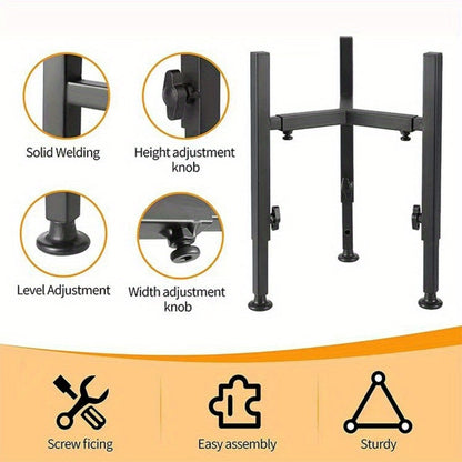 Adjustable Elevated Dog Bowl Stand for Medium & Large Dogs – Durable Metal Raised Feeder, Height 8.5–14.5 Inch, Fits 7–11 Inch Bowls, Anti-Slip Silent Felt Pads, Quick-Detach Travel Friendly