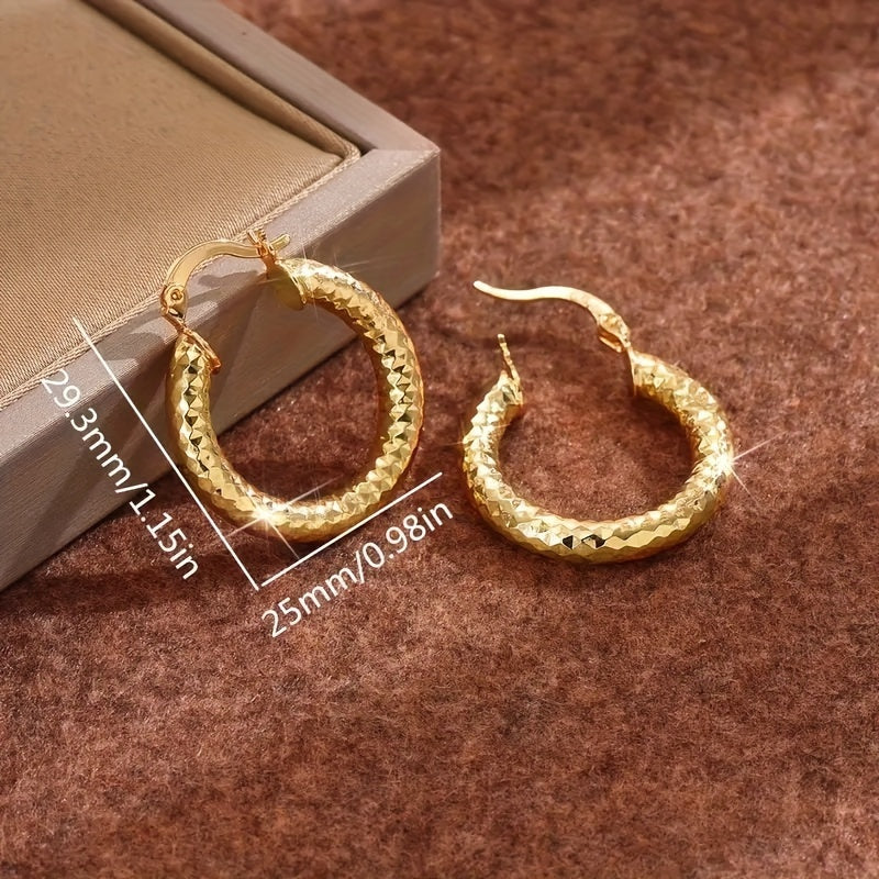14K Gold Plated Twisted Hoop Earrings for Women – Vintage Bohemian Creole Round Hoops, Nickel-Free Copper, Perfect for Daily Wear Wedding Party Birthday Christmas Gift