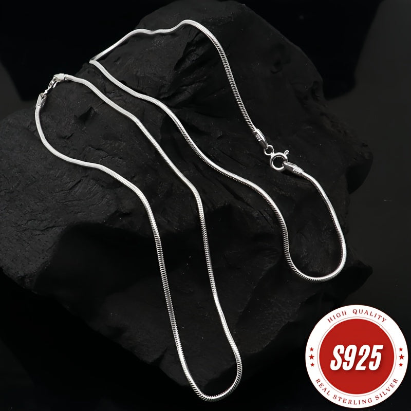 925 Sterling Silver Snake Chain Necklace 1mm – Hypoallergenic Tarnish-Resistant Layering Necklace for Women & Men, Classic Minimalist Design, Perfect Gift for Christmas, Valentine's Day & Anniversaries