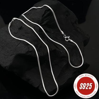 925 Sterling Silver Snake Chain Necklace 1mm – Hypoallergenic Tarnish-Resistant Layering Necklace for Women & Men, Classic Minimalist Design, Perfect Gift for Christmas, Valentine's Day & Anniversaries