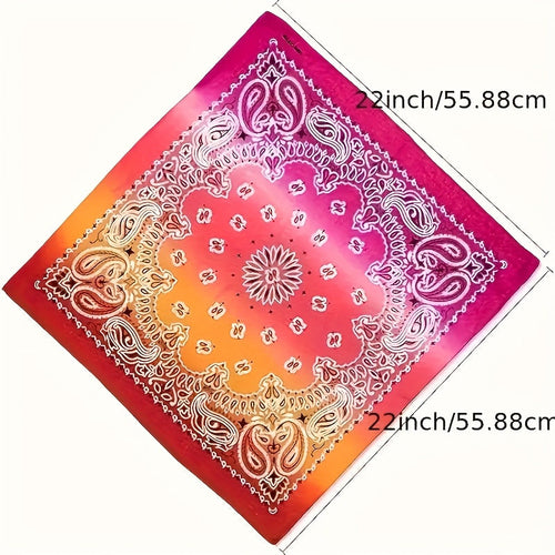 12pcs Tie-Dye Paisley Headbands Bulk Set – Vibrant Gradient Colors Boho Hip-Hop Retro Style Unisex Hair Scarves, Decorative Stitching Headscarves for Women Men Teens Festivals Outdoor Daily Wear