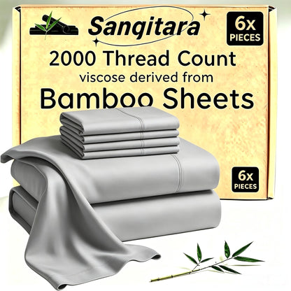 Cooling Bed Sheet Sets Bamboo Blend King Queen Full Twin – Ultra-Soft Deep Pocket Fitted Sheet for Hot Sleepers, Breathable Moisture-Wicking Lightweight Bedding White Black Apricot Gray Navy Purple