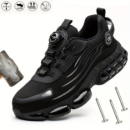 Steel Toe Work Shoes for Men Slip Resistant Safety Boots Breathable Composite Toe Sneakers Abrasion Resistant Construction Work Boots Black Dark Gray US 6-11