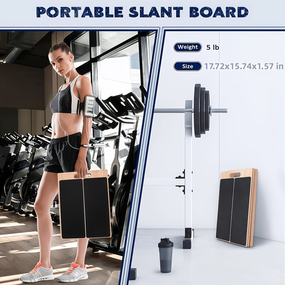 Adjustable Wooden Slant Board for Calf Stretching – Non-Slip Incline Wedge Stretcher for Squats Ankle Foot Mobility Heel Stretch Physical Therapy Balance