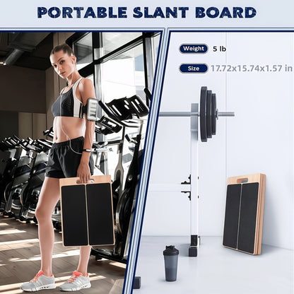 Adjustable Wooden Slant Board for Calf Stretching – Non-Slip Incline Wedge Stretcher for Squats Ankle Foot Mobility Heel Stretch Physical Therapy Balance