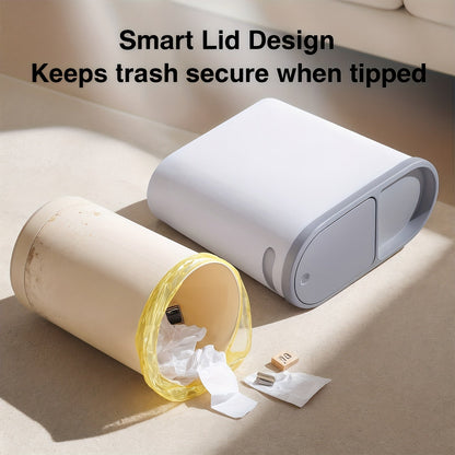 Small Bathroom Trash Can with Built-In Handles 2/1 Pack – Rustproof Plastic Wastebasket, Space-Saving Design for Bathroom, Laundry Room & Home Office, Includes Trash Bags