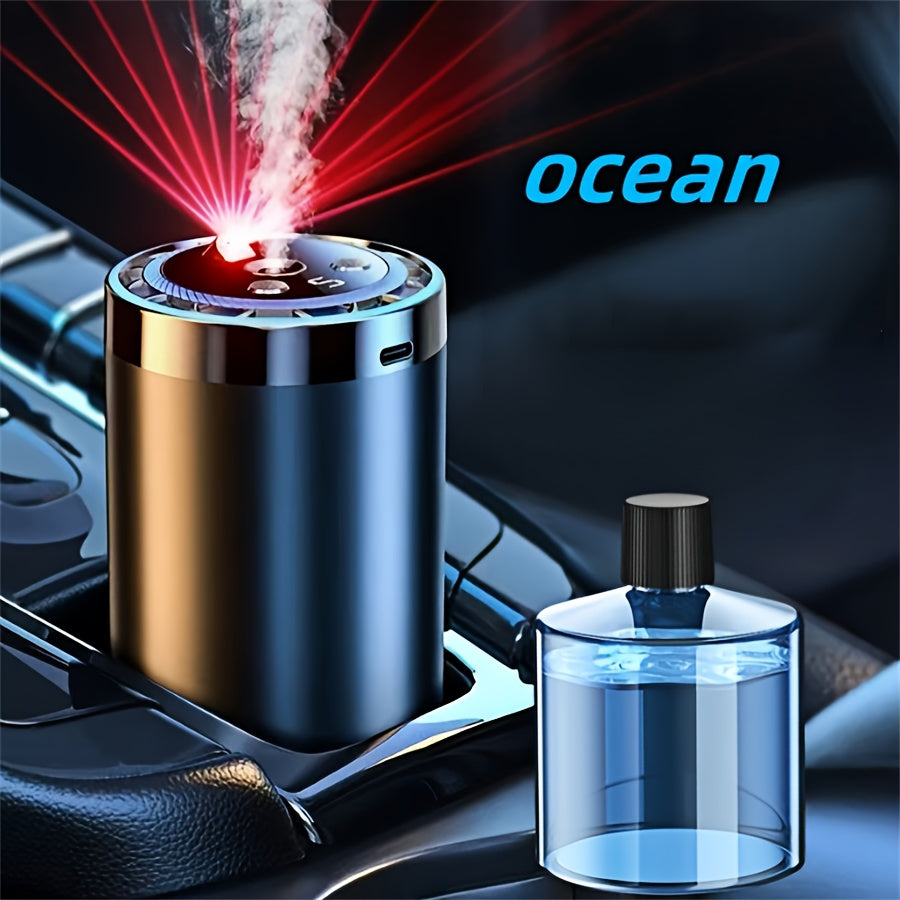 Smart Car Air Freshener with Aromatherapy & Starry Sky Light Display – Portable USB Car Humidifier, Dynamic LED Mood Light, Cologne & Perfume Bundle, Universal Fit, Car Gift & Holiday Gift for Men Women