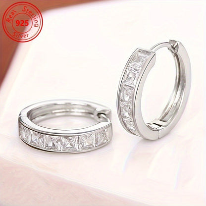 S925 Sterling Silver Zirconia Stud Earrings Set 2 Pairs for Women – Hypoallergenic Lightweight 3.2g Boho Shining Earrings for Daily Wear, Dates, Parties & Valentine’s Day Gift