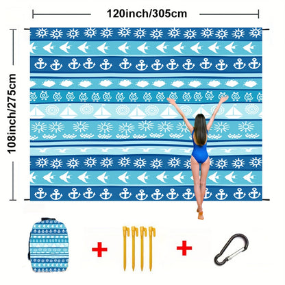 Sandproof Beach Blanket Oversized Up to 108x120 Inches – Quick Dry Lightweight Sand Free Mat for Beach Camping Picnic Travel, 8 Styles, Fits 2-10 Adults
