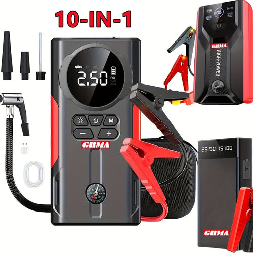 2000A Peak Portable Car Jump Starter Wireless Battery Booster – 12V Quick Start for Gas (8.0L) & Diesel (1.72 Gal) Engines with USB Input/Output, LED Emergency Light – Car Accessory & Emergency Tool