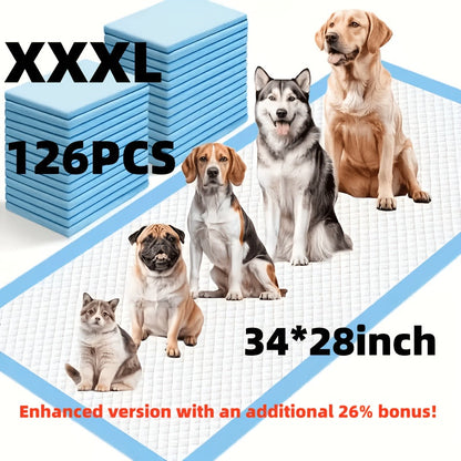 XXXXL Dog Pee Pads 34"x28" – Super Absorbent Leak-Proof Odor-Control Disposable Pet Training Pads, Bulk Pack for Dogs Puppies & Cats, Easy Potty Training & Accident Protection