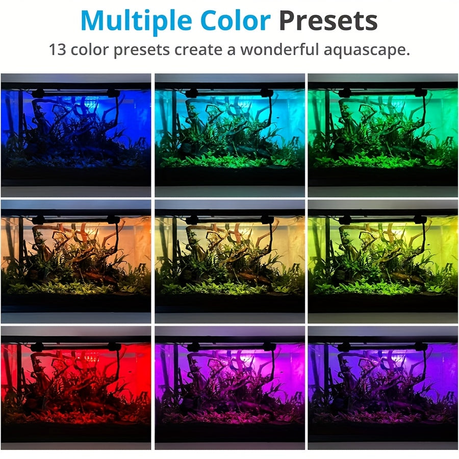 Submersible LED Aquarium Light Multicolor Underwater Fish Tank Light 7.5" to 35" - Multiple Sizes 9 to 66 LEDs for Freshwater Saltwater Aquarium Decoration