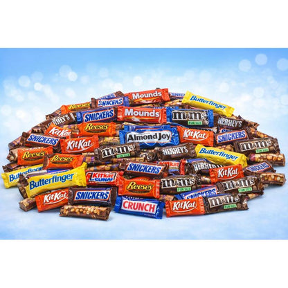 Bulk Assorted Chocolate Candy Mix Fun Size Individually Wrapped - Milk Chocolate Caramel Peanut Butter Variety Party Bag 1 lb 3 lb 6 lb