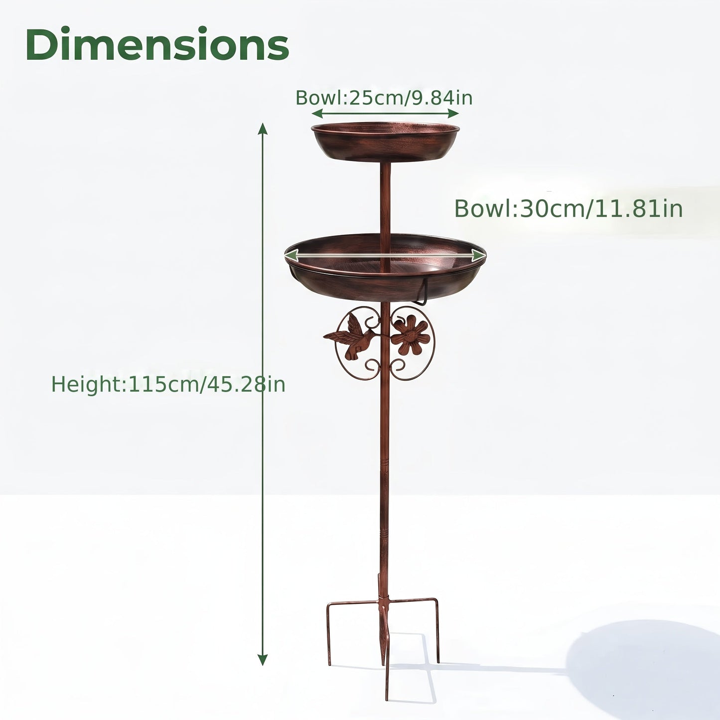 Metal Outdoor Bird Bath & Feeder Set with Sunflower Design – 5-Claw Base Column, Weather-Resistant Garden Decor for Backyard, Courtyard & Terrace, Attracts Wild Birds