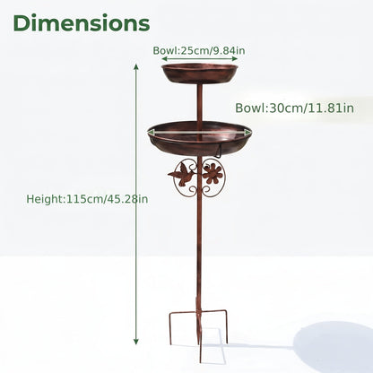 Metal Outdoor Bird Bath & Feeder Set with Sunflower Design – 5-Claw Base Column, Weather-Resistant Garden Decor for Backyard, Courtyard & Terrace, Attracts Wild Birds