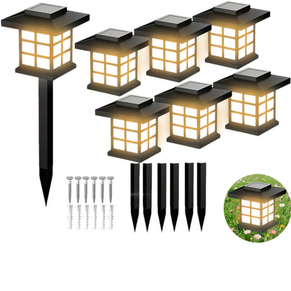 Solar Outdoor Garden Lights 6/12/24 Pack IP44 Waterproof | Warm White Colorful LED Landscape Pathway Lights for Yard Courtyard Patio Holiday Decoration – Auto On/Off
