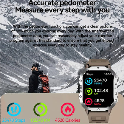 Smart Watch 2.01 Inch Large Screen LED Flashlight Fitness Tracker for Men Women Compatible Android iPhone Outdoor Sports Activity Tracker Heart Rate Monitor Step Counter Sleep Tracker