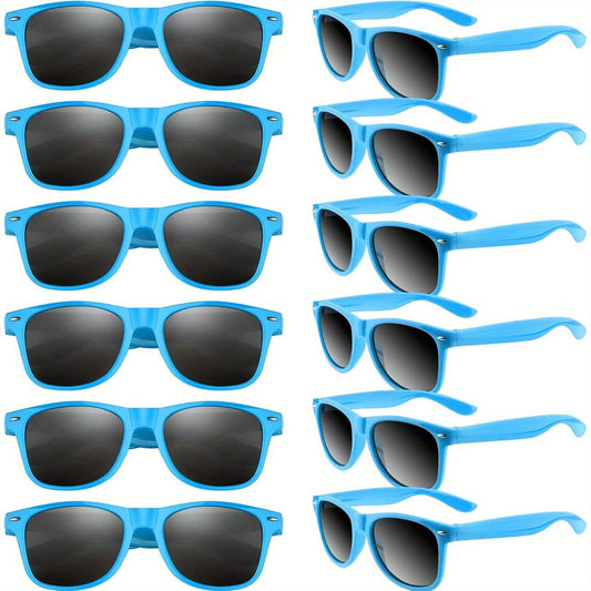 12 Pack Neon Colorful Party Sunglasses Bulk UV400 Shatterproof Lenses for Adults Birthday Beach Pool Summer Party Favors Gift Bag Fillers