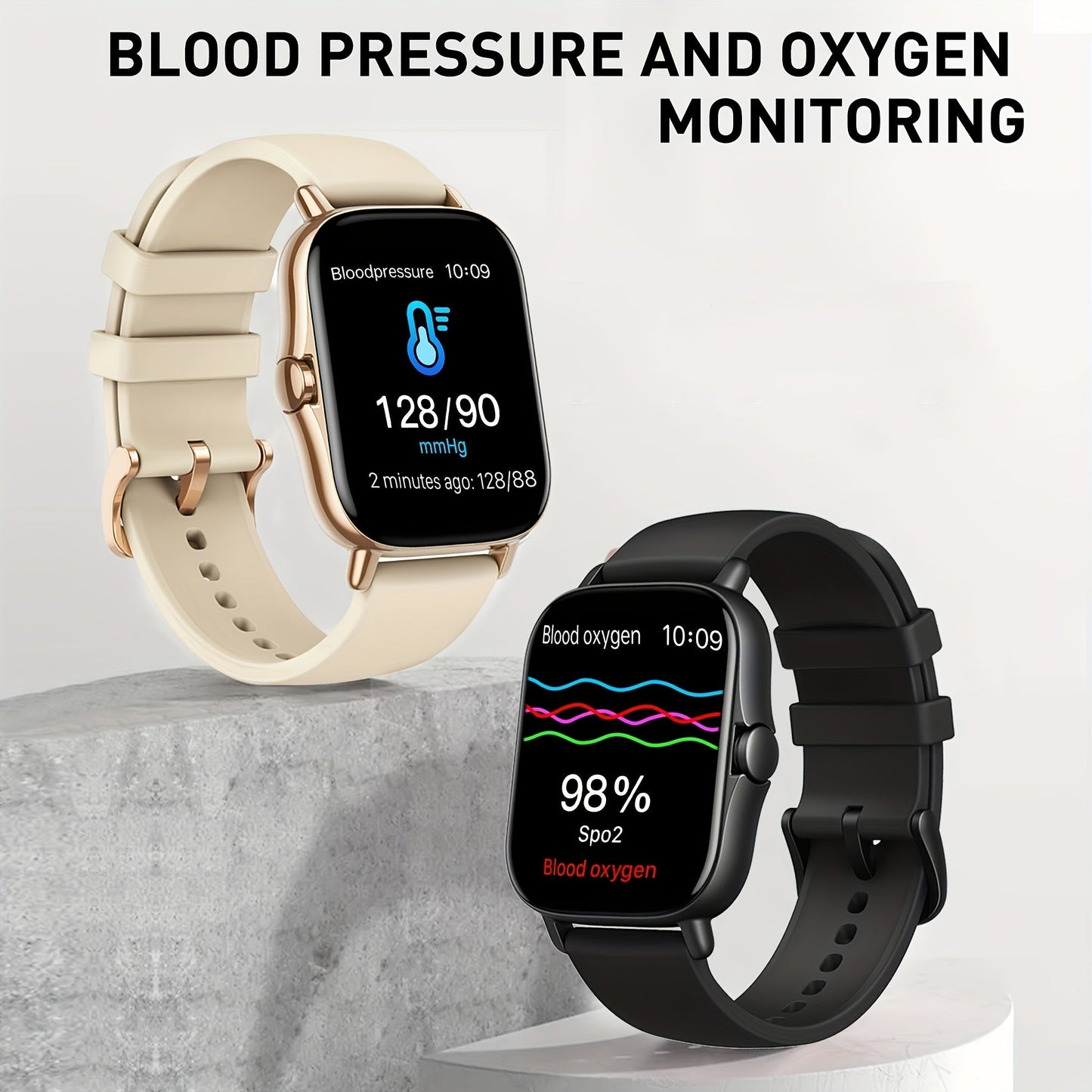Large Screen Smart Watch HD Voice Call Fitness Tracker Unisex Compatible iPhone Android Multiple Sports Modes Heart Rate Monitor Message Reminder Outdoor Sports Daily Wear Holiday Gift