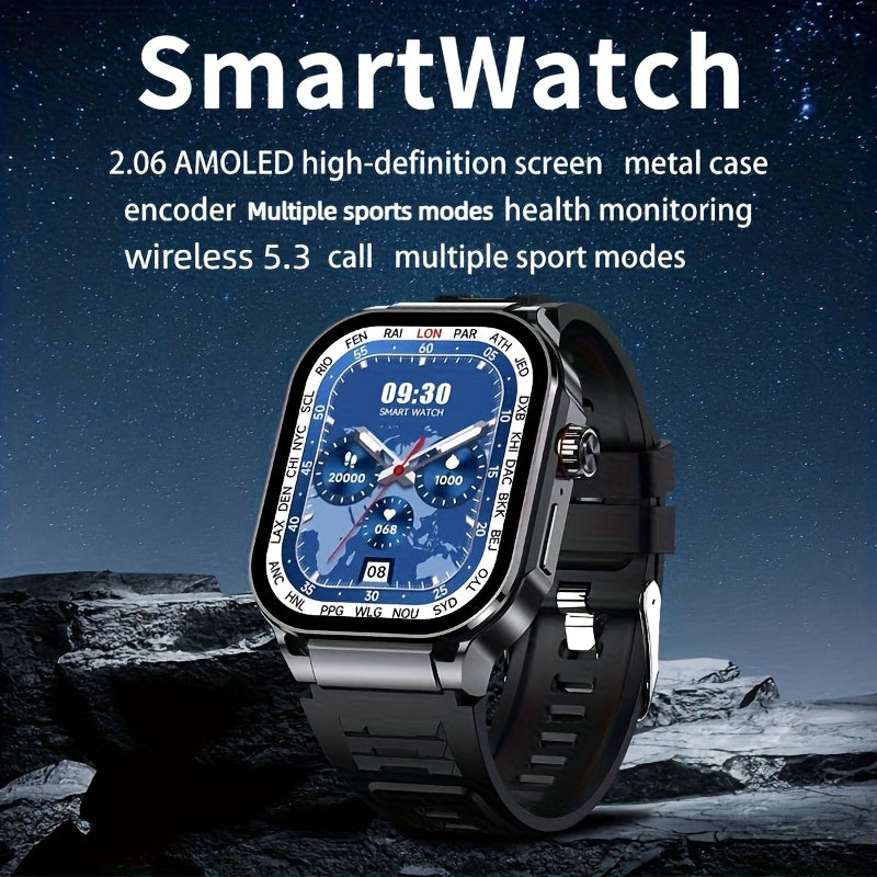 Smartwatch 2.1" HD Full Screen Display Bluetooth 5.3 with AI Voice Command, 400mAh Battery, Wireless Calls & SMS Alerts, 123+ Sports Modes, Music Playback & Social Sharing – Fashion Smart Watch for Men & Women