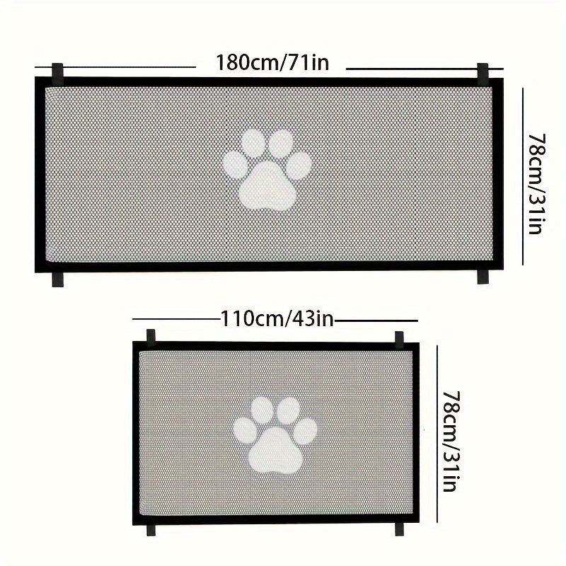 Portable Folding Pet Gate Dog Safety Barrier Fence – Foldable Mesh Isolation Net for Indoor Doorways, Stairs & Rooms, Available in Small & Large Sizes