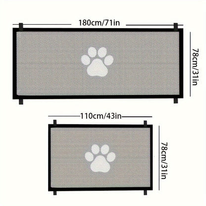 Portable Folding Pet Gate Dog Safety Barrier Fence – Foldable Mesh Isolation Net for Indoor Doorways, Stairs & Rooms, Available in Small & Large Sizes