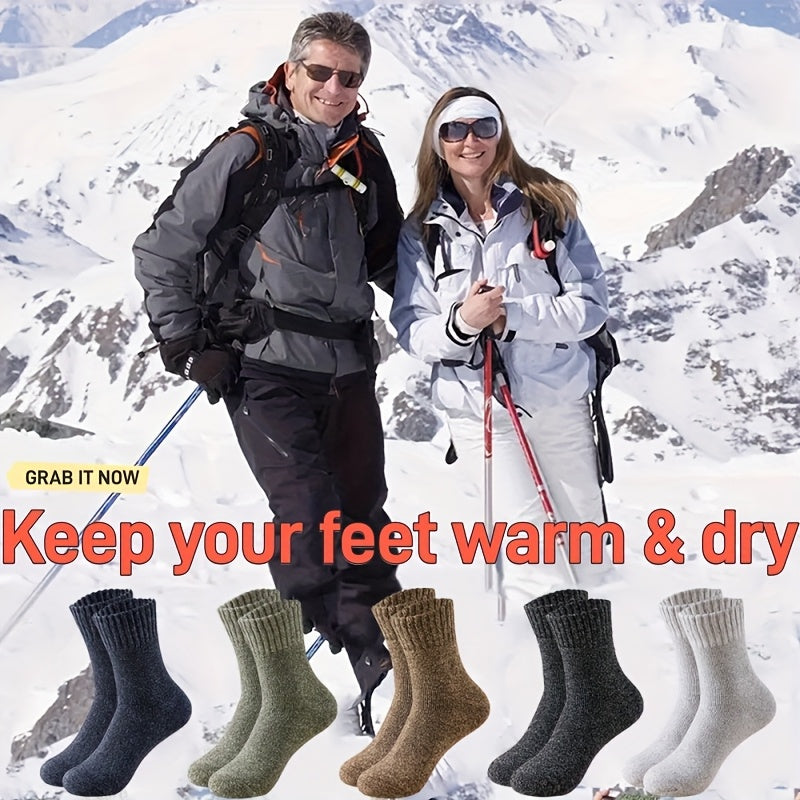 Thermal Hiking Socks 9 Pairs Unisex Thick Warm Terry Socks for Men Women Multi-Color Winter Boot Socks Cold Weather Arch Support Reinforced Toe Breathable Cozy Casual Bed Socks US Size 6-10